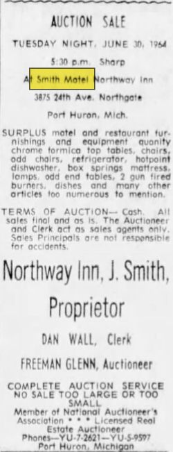 Smiths Motel (Northway Inn, Gaslite Motor Lodge, Shulz Bavarian Inn & Motel) - June 1964 Auction (newer photo)